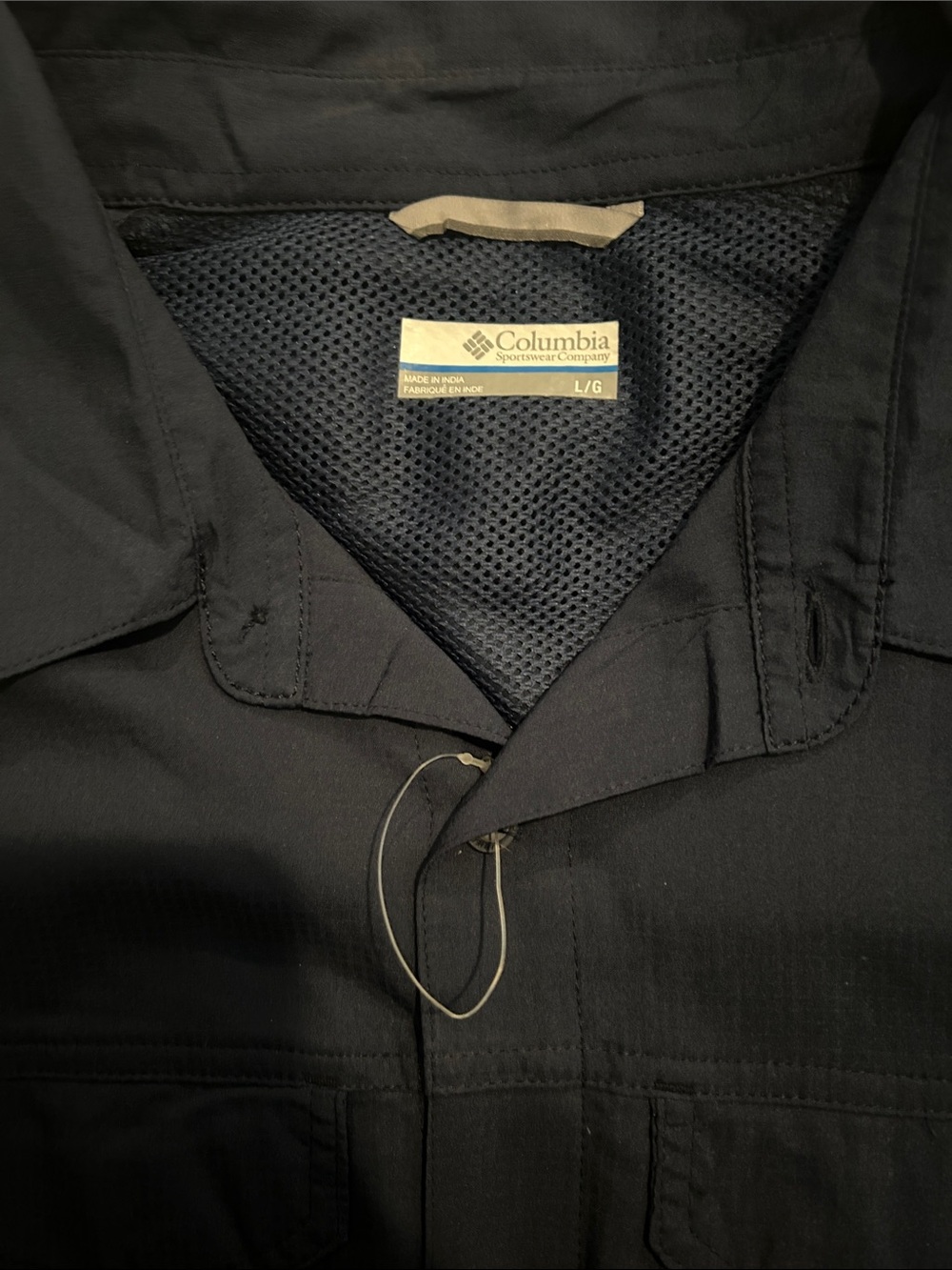 Columbia Navy Short-Sleeve Omni-Shade Button Shirt NWT - Picture 2 of 4